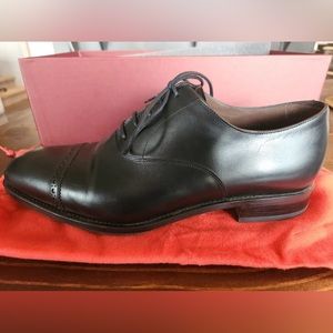 Black Carmina Cap Toe Oxfords 80201 Rain UK8